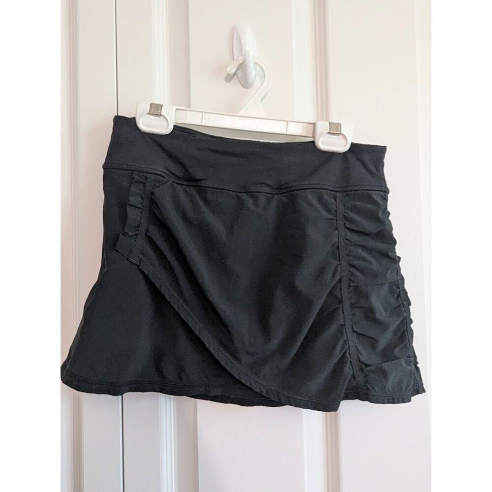 Lululemon Micro Skort Skirt 2 Ruched Black